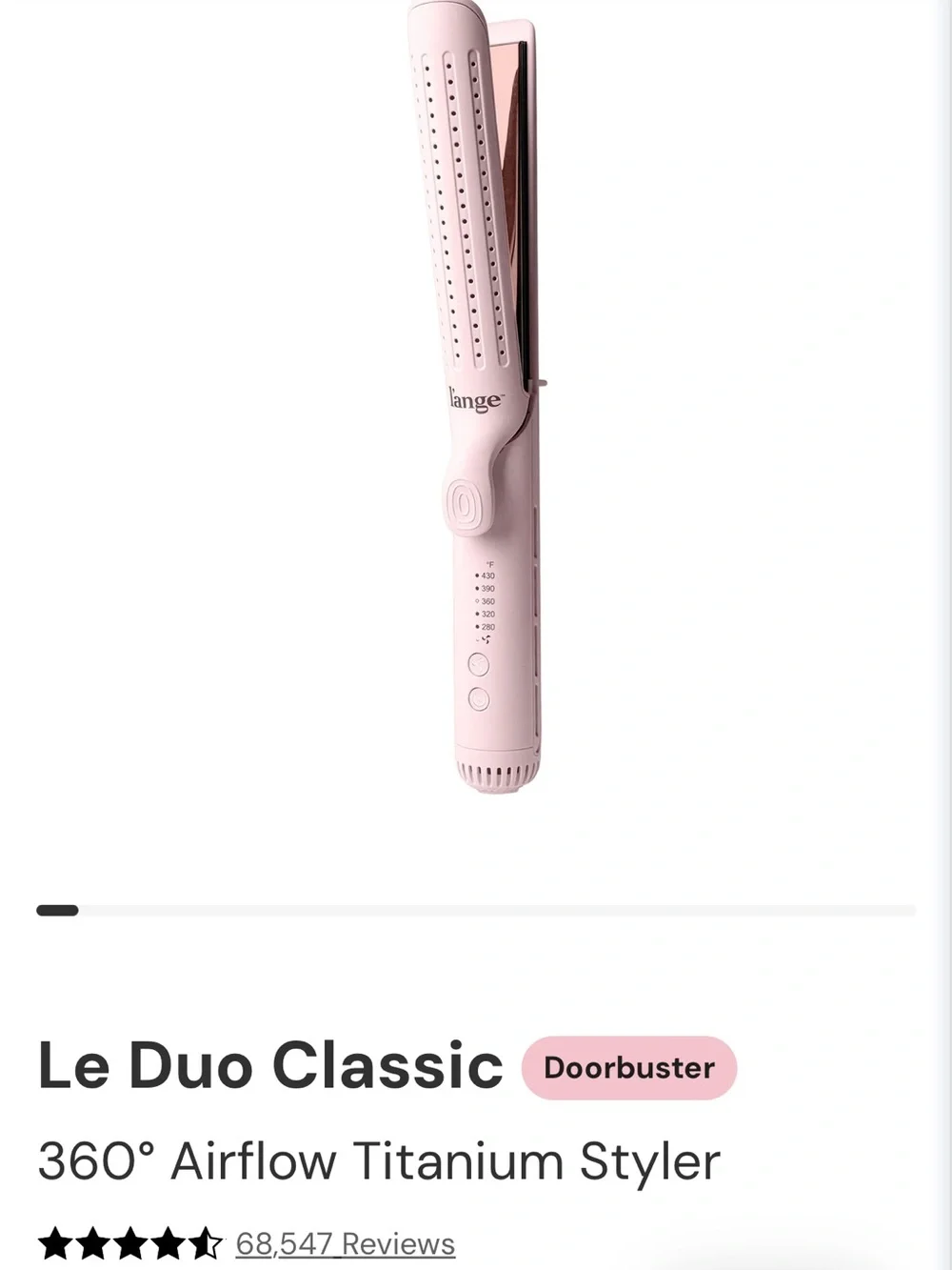 Lange Blush Pink Dual-Plate Hair Straightener and Straightening Comb